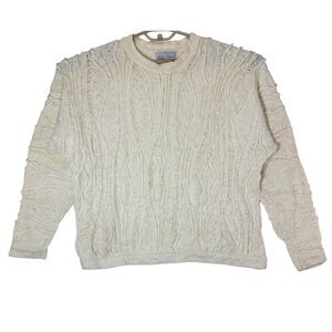 Vintage 90s COOGI Australia Women's Sweater Classic Crewneck Cream sz Large Y2K‎